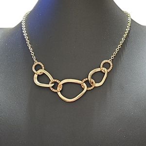 16" Gold Toned Chain Link SAQ Necklace Fashion Necklace L11